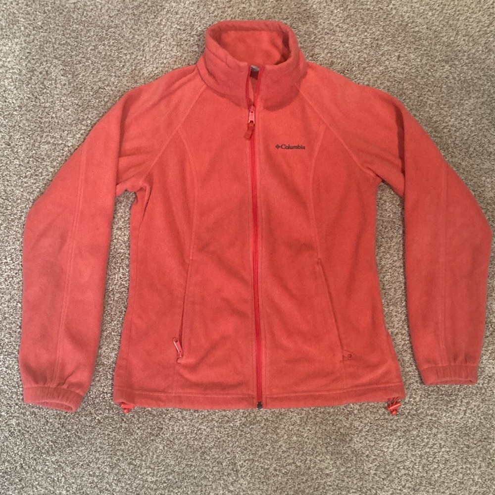 Columbia Vibrant Coral Full-Zip Fleece Jacket